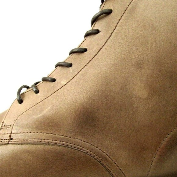 FRYE Seth Cap Toe Lace-Up Leather Boots Stone - Picture 5 of 6